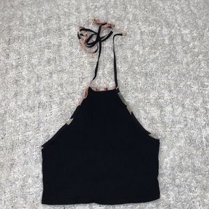 Cute how to crop top W floral straps🌹🤩